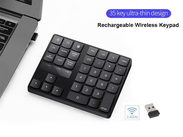 Speedex 35 Keys 2.4Ghz Wireless Rechargeable battery Numeric Keypad Keyboard Black