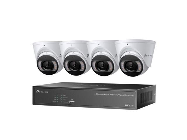 TP-LINK VIGI NK4P-T4425-2T 4pcs 4MP Full-Color Turret IPC & 4 Channel PoE+ NVR KIT with 2TB HDD installed