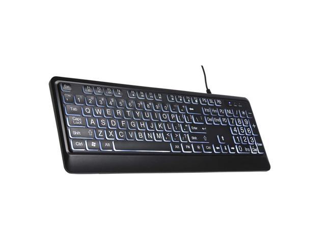 Speedex Large Print USB 2.0 LED backlight Keyboard Black