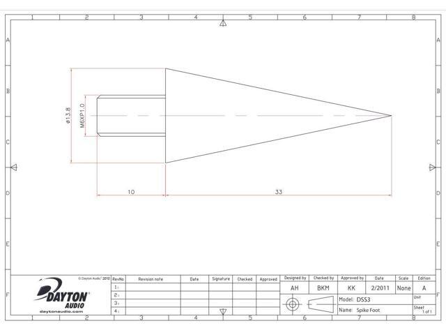 Dayton Audio DSS3-G Gold Spike Set 4 Pcs.