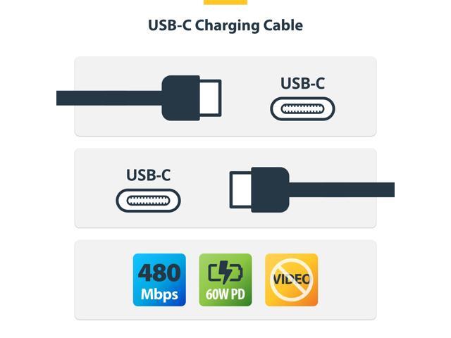StarTech. com 5-Pack 3ft (91cm) White USB-C Charging Cable, 60W (3A) PD, Dual-Layer Braided Nylon/TPE Jacket, Rugged USB C Cord