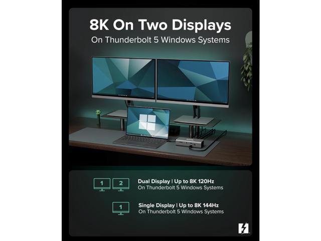 Plugable Thunderbolt 5 Dock with 3x Thunderbolt 5 Ports, 140W Laptop Charging - image 4