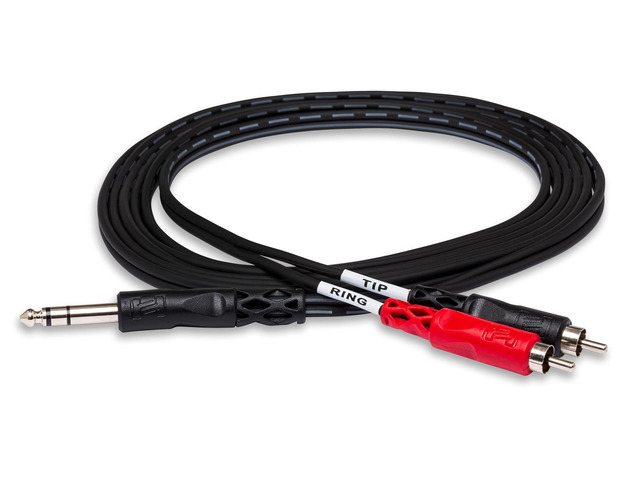 TRS-204 Insert Cable - 1/4-inch TRS Male to Dual RCA Male L/R - 12 Foot