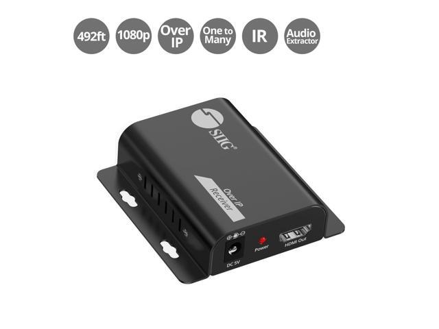SIIG HDMI Over IP Extender with IR - 492ft (150m) - Receiver only, 1080p@60Hz, IR Control, Audio Extraction, One-to-Many Support (CE-H3IP11-S1)