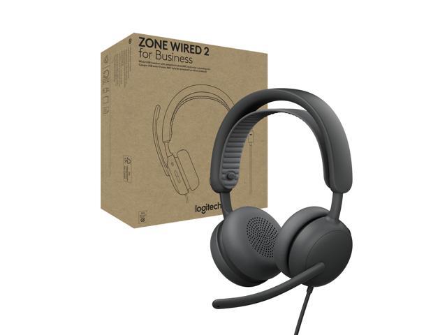 Logitech - Zone Wired 2 Noise-Canceling Headset for Business Microsoft Teams Certified USB C with USB A Adapter - Graphite - image 8
