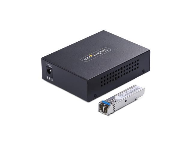 StarTech. com Gigabit Singlemode (SM) LC Fiber Media Converter, 10/100/1000 Mbps, 40km, RJ45 to LC, Full Metal, TAA Compliant