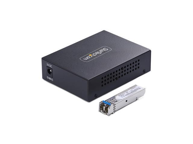 StarTech. com Gigabit Singlemode (SM) LC Fiber Media Converter, 10/100/1000 Mbps, 20km, RJ45 to LC, Full Metal, TAA Compliant