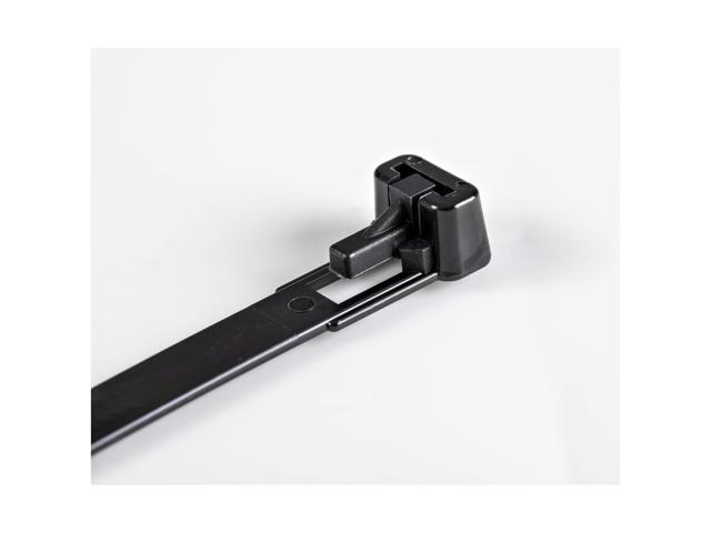 StarTech 10' Reusable Cable Ties Black XL Releasable Plastic Zip Ties UL1000pk