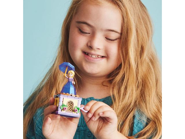 LEGO Disney Princess Twirling Rapunzel 43214 Building Toy with Diamond Dress Mini-Doll and Pascal The Chameleon Figure, Wind Up Toy Rapunzel,...