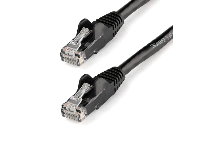 12ft CAT6 Ethernet Cable - Black CAT 6 Gigabit Ethernet Wire -250Mhz 100W PoE RJ45 UTP Network Patch Cord Snagless with Strain Relief (N6PATCH12BK)