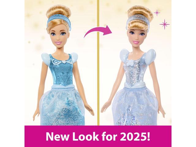 Mattel Disney Princess Toys, Cinderella Fashion Doll, Sparkling Look with Blonde Hair, Blue Eyes & Hair Accessory, Inspired by the Movie