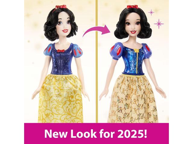 Mattel Disney Princess Toys, Snow White Fashion Doll, Sparkling Look with Black Hair, Brown Eyes & Hair Accessory, Inspired by the Movie