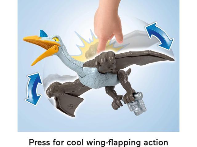 Fisher-Price Imaginext Jurassic World Dinosaur Toy Soaring Quetzal Figure Set for Pretend Play Preschool Kids Ages 3+ Years