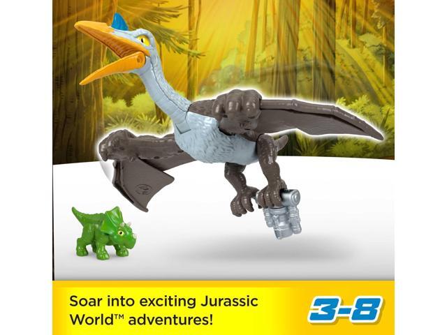 Fisher-Price Imaginext Jurassic World Dinosaur Toy Soaring Quetzal Figure Set for Pretend Play Preschool Kids Ages 3+ Years