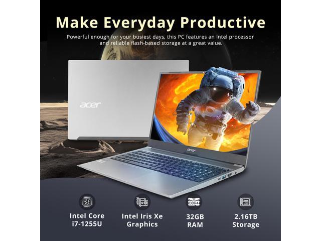 acer Aspire Lite 15.6' FHD Laptop, Intel i7-1255U, 32GB RAM, 2.16TB Storage(2TB SSD+160GB Docking Station Set), Intel Iris Xe Graphics, Backlit...