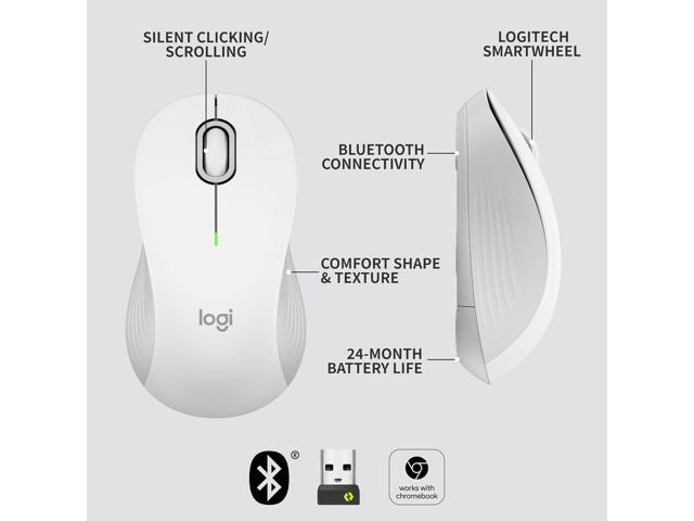 Logitech - Signature M550 Wireless Bluetooth Optical Ambidextrous Mouse with Silent Clicks - Wireless - Off-White - image 12