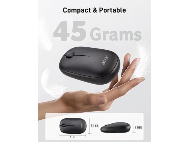 Acer Computer Mouse Wireless, 2.4G Slim USB Wireless Mice with USB-A Receiver, 1600 DPI Optical, Laptop Mouse with Plug and Play for Right/Left...