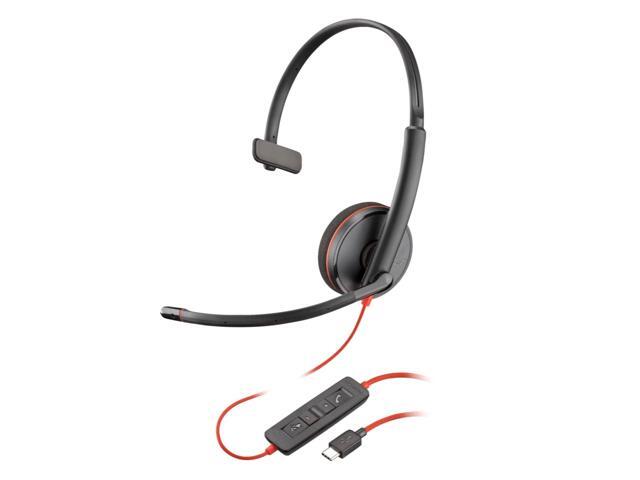 Poly Blackwire 3210 Monaural USB-C Headset TAA (Bulk) - Mono - USB Type C - Wired - 32 Ohm - Over-the-head, On-ear - Monaural - Supra-aural - 5.28...