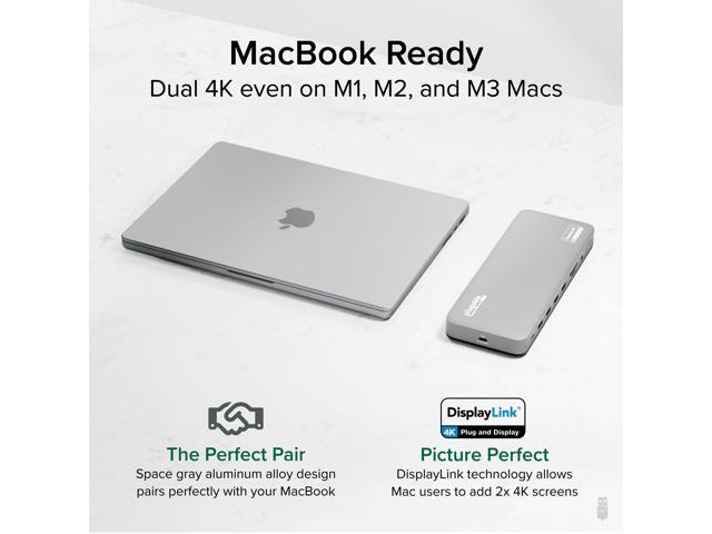 Plugable USB-C Laptop Docking Station, Dual Monitor 4K 60Hz , 2x HDMI or 2x DisplayPort - image 10