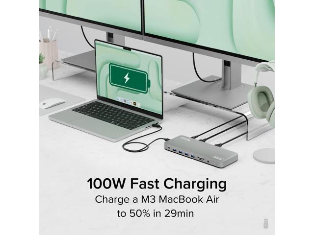 Plugable USB-C Laptop Docking Station, Dual Monitor 4K 60Hz , 2x HDMI or 2x DisplayPort - image 12