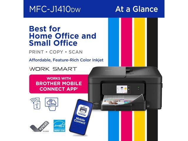 Brother - Work Smart 1410 Wireless Color All-in-One Inkjet Printer, 2.7” Color Touchscreen (MFC-J1410DW), Great for Home Offices - Black - image 10