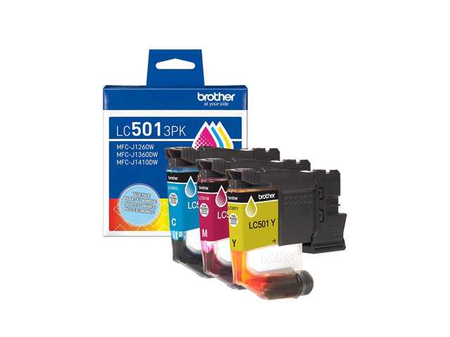 Genuine LC5013PK 3-Pack Standard Yield Cyan, Magenta, and Yellow Ink Cartridges (for use with Work Smart 1260, 1360, and 1410 Printers)