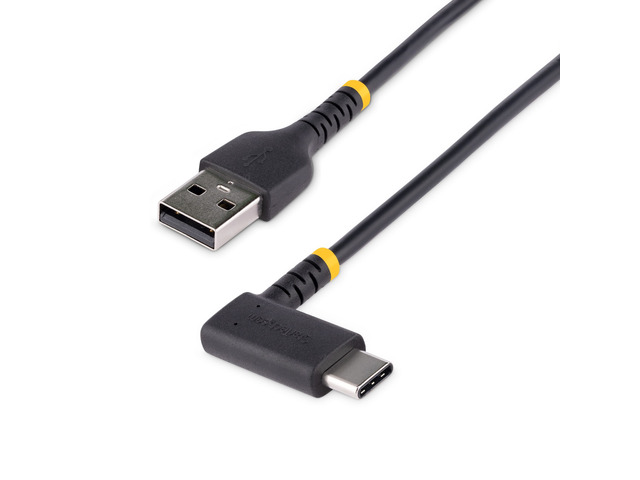 6ft (2m) USB A to C Charging Cable Right Angle - Heavy Duty Fast Charge USB-C Cable - USB 2.0 A to Type-C - Rugged Aramid Fiber - 3A - USB Charging...