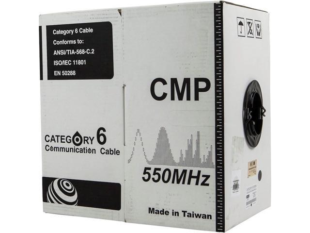 Monoprice Cat6 Ethernet Bulk Cable - 1000 Feet - Black Network Internet Cord - Solid, 550Mhz, UTP, CMP, Plenum, Pure Bare Copper Wire, 23AWG, No...