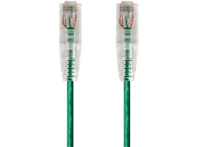 Monoprice Cat6 Ethernet Patch Cable - 3 feet - Green Snagless RJ45 Stranded 550MHz UTP CMR Riser Rated Pure Bare Copper Wire 28AWG - SlimRun Series
