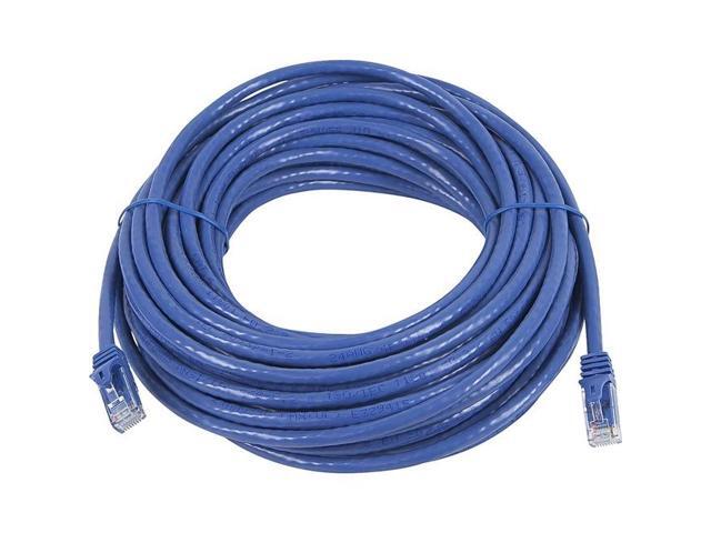 Monoprice Flexboot Cat5e Ethernet Patch Cable - Network Internet Cord - RJ45, Stranded, 350Mhz, UTP, Pure Bare Copper Wire, 24AWG, 25ft, Blue