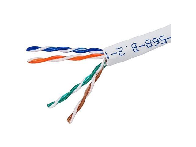Monoprice Cat5e Ethernet Bulk Cable - 1000 Feet - White Network Internet Cord - Solid, 350Mhz, CMR, Riser Rated, Pure Bare Copper Wire, 24AWG, No...