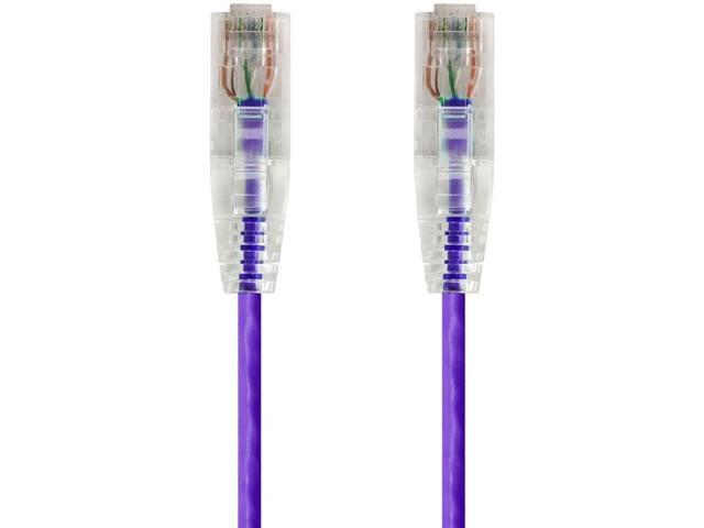 Monoprice Cat6 Ethernet Patch Cable - 10 feet - Purple, Snagless RJ45 Stranded 550MHz UTP CMR Riser Rated Pure Bare Copper Wire 28AWG - SlimRun Series
