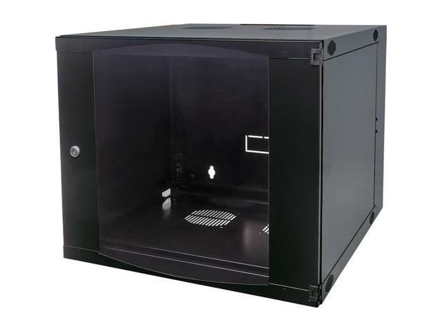 Intellinet 19' Double Section Wallmount Cabinet, 6U, 600 mm (23.6 in.) Depth, Flat Pack, Black