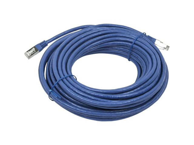 Monoprice Cat6A Ethernet Patch Cable - 50 feet - Blue Zeroboot, RJ45, Stranded, 550Mhz, STP, Pure Bare Copper Wire, 10G, 26AWG - Entegrade Series