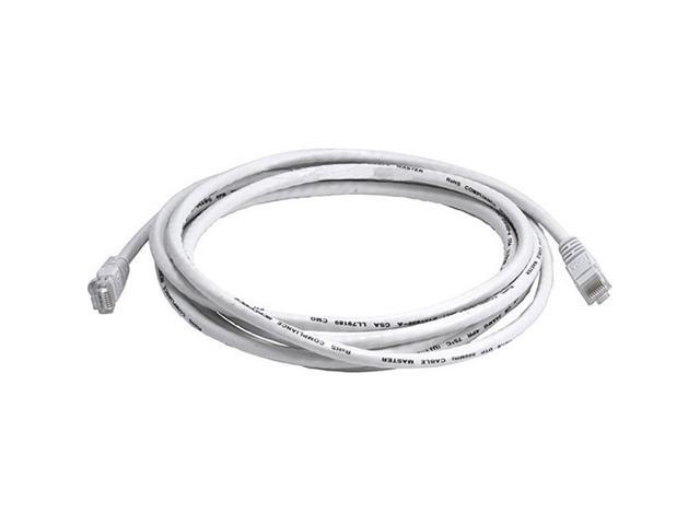Monoprice Cat6 Ethernet Patch Cable - 10 Feet - White Network Internet Cord - RJ45, Stranded, 550Mhz, UTP, Pure Bare Copper Wire, 24AWG