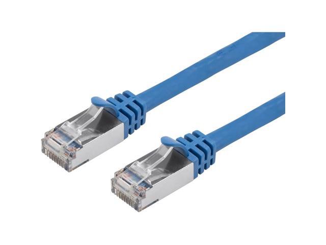 Monoprice Cat7 Ethernet Patch Cable - 25 feet - Blue Flexboot RJ45 Stranded 600Mhz S/FTP CMX Pure Bare Copper Wire 26AWG - Entegrade Series