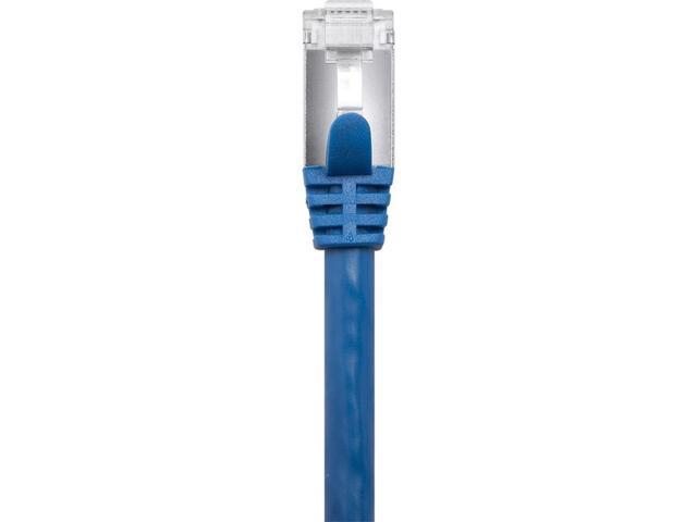 Monoprice Cat7 Ethernet Patch Cable - 100 feet - Blue Flexboot RJ45 Stranded 600Mhz S/FTP CMX Pure Bare Copper Wire 26AWG - Entegrade Series