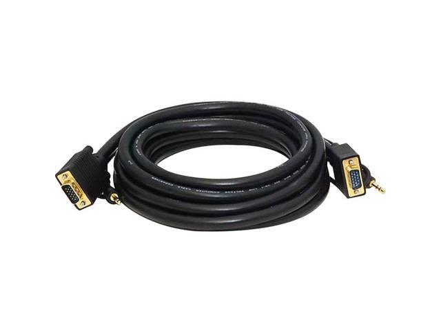 Monoprice Super VGA Cable - 15 Feet - Male to Male With Stereo Audio and Triple Shielding CL2 Rated, HD15, Gold Plated