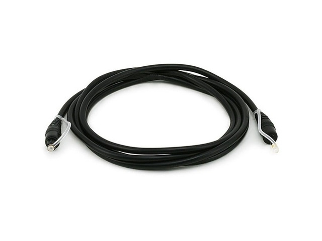 Monoprice Digital Optical Audio Cable - 6 Feet - TosLink to Mini TosLink Male/Male, 5.0mm Outside Diameter, Gold plated ferrule