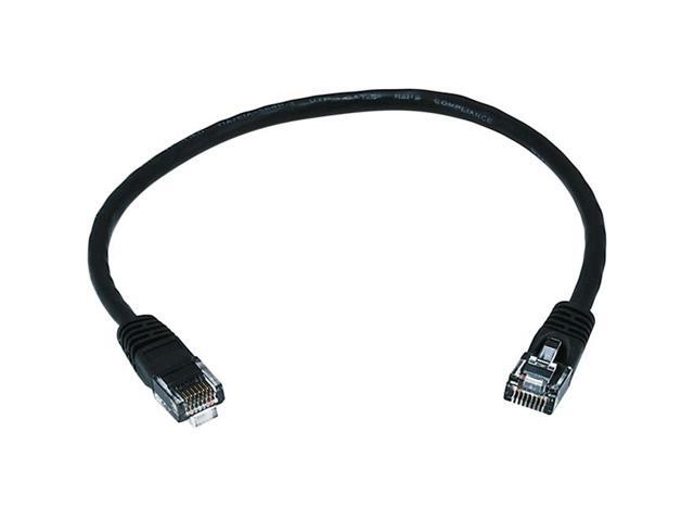 Monoprice Cat5e Ethernet Patch Cable - Network Internet Cord - RJ45, Stranded, 350Mhz, UTP, Pure Bare Copper Wire, 24AWG, 1ft, Black