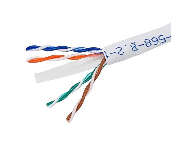 Monoprice Cat6 Ethernet Bulk Cable - Network Internet Cord - Solid, 500Mhz, UTP, CMR, Riser Rated, Pure Bare Copper Wire, 23AWG, 500ft, White