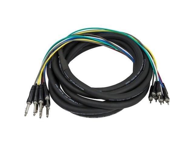 Monoprice 8-Channel 1/4 Inch TS Male to RCA Male Snake 26AWG Cable C/d - 6 Meter (20 Feet) With 8 Balanced Mono / Unbalanced Stereo Lines