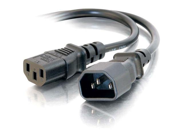 C2G 30824 14 AWG 250 Volt Power Extension Cord - IEC320C14 (C14) to IEC320C13 (C13), TAA Compliant, Black (10 Feet, 3.04 Meters)