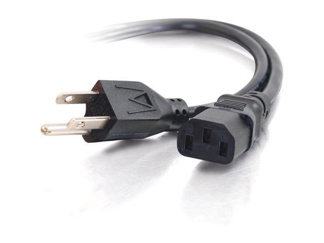 C2G 03129 18 AWG Universal Power Cord - NEMA 5-15P to IEC320C13, TAA Compliant, Black (3 Feet, 0.91 Meters)
