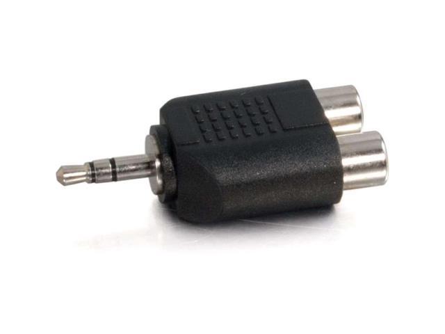 C2G 40645 3.5mm Stereo Male To Dual RCA Female Audio Adapter, TAA Compliant, Black