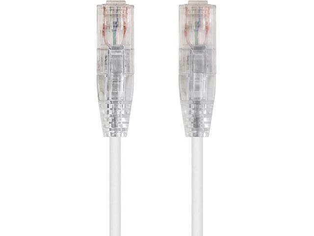 Monoprice Cat6 Ethernet Patch Cable - 2 feet - White Snagless RJ45 Stranded 550MHz UTP CMR Riser Rated Pure Bare Copper Wire 28AWG - SlimRun Series