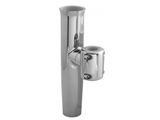 Taco Metals Marine Packaged Stainless Steel Adjustable Clamp-On Rod Holder Fits 3/4-Inch/1-Inch Ips/1-1/4-Inch Outside D