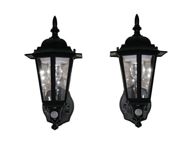 MAXSA Innovations 44719-2PACK Battery-Powered Motion-Activated Plastic LED Wall Sconce, 2-Pack (Black)