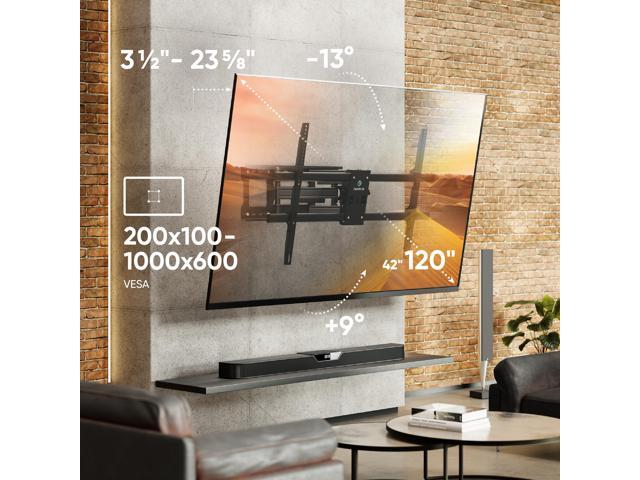 ONKRON Full Motion TV Wall Mount for 42 - 120 Inch TVs up to 220 lbs, Heavy Duty TV Mount with Swivel and Tilt, Extension Arm, max VESA 1000x600,...