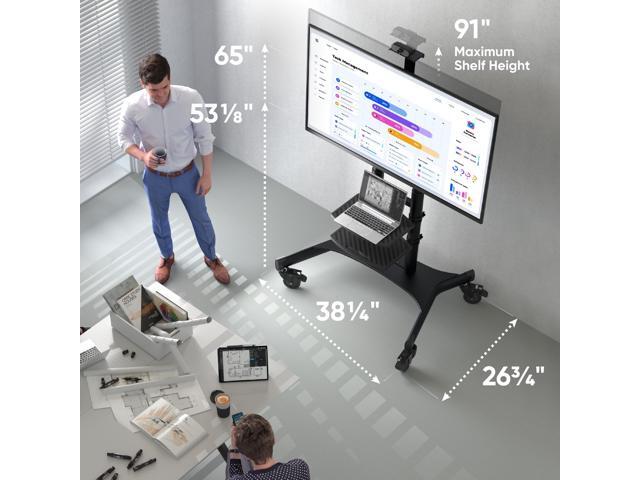 ONKRON Mobile TV Stand with Wheels Rolling TV Stand for 50-83 Inch LED LCD Flat or Curved Screen TVs up to 200 lbs - Height Adjustable TV Cart with...